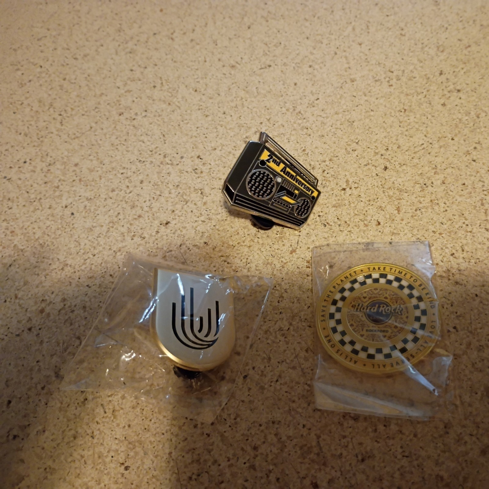 Hard Rock Cafe pin STAFF 2nd Anniversary plus bonus 2nd anniversary coin++++