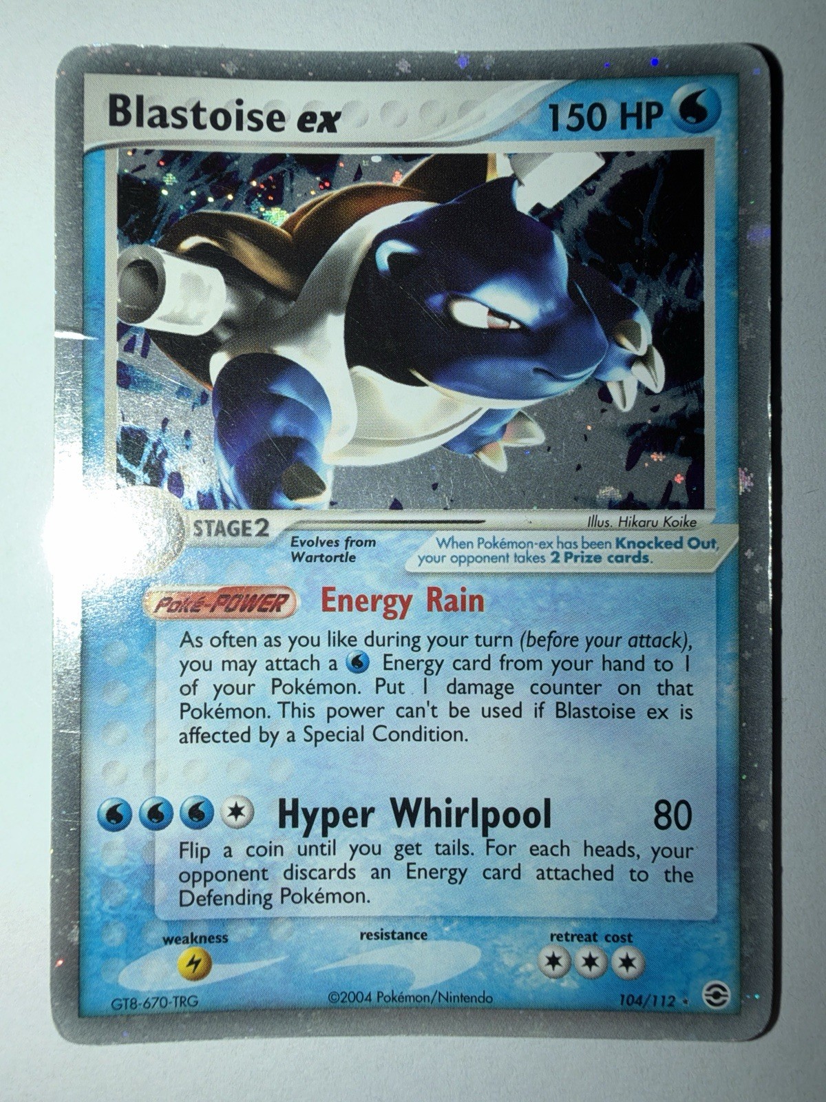 Pokemon Blastoise ex 104/112 Holo Ultra Rare MP EX FireRed & LeafGreen 2004
