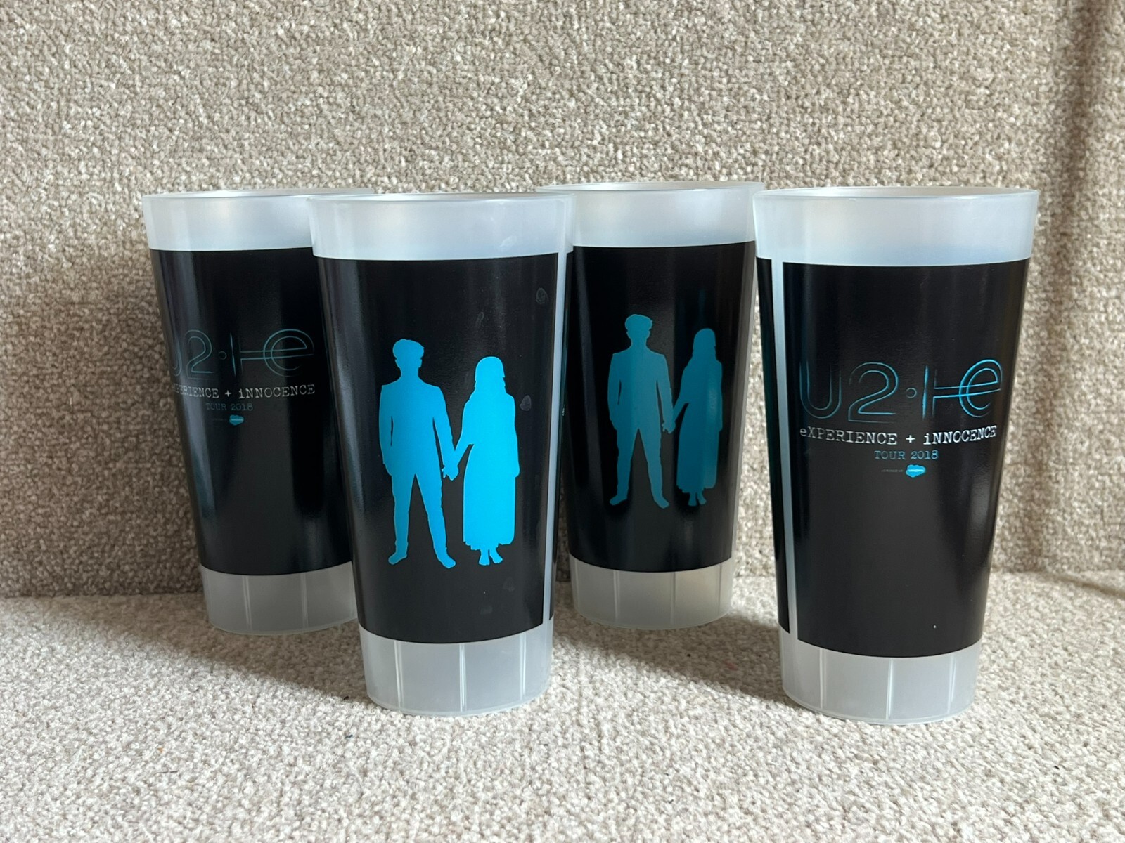 U2 Experience + Innocence 2018 Tour Souvenir Cup x 4 - Bono - Pint - Plastic