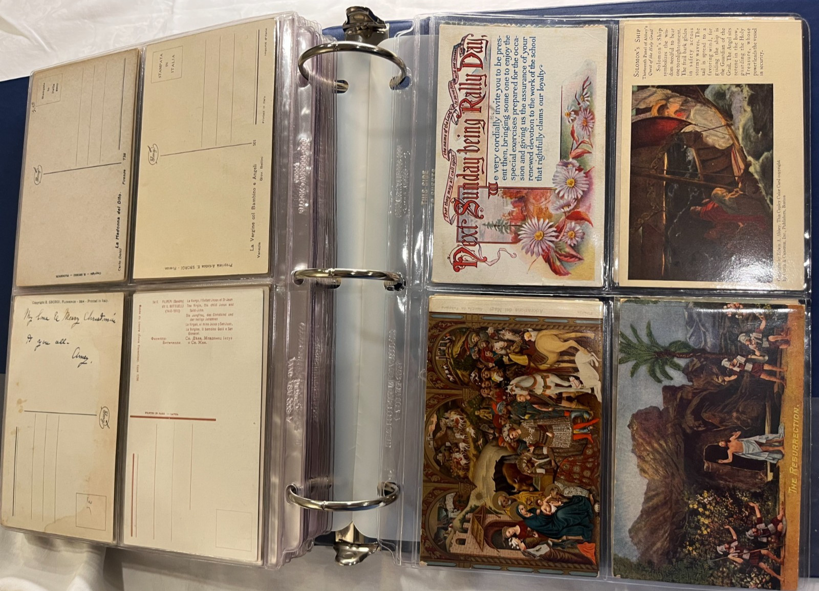 116 Antique Vintage Religious Postcards - Christian - Catholic, Biblical Binder,