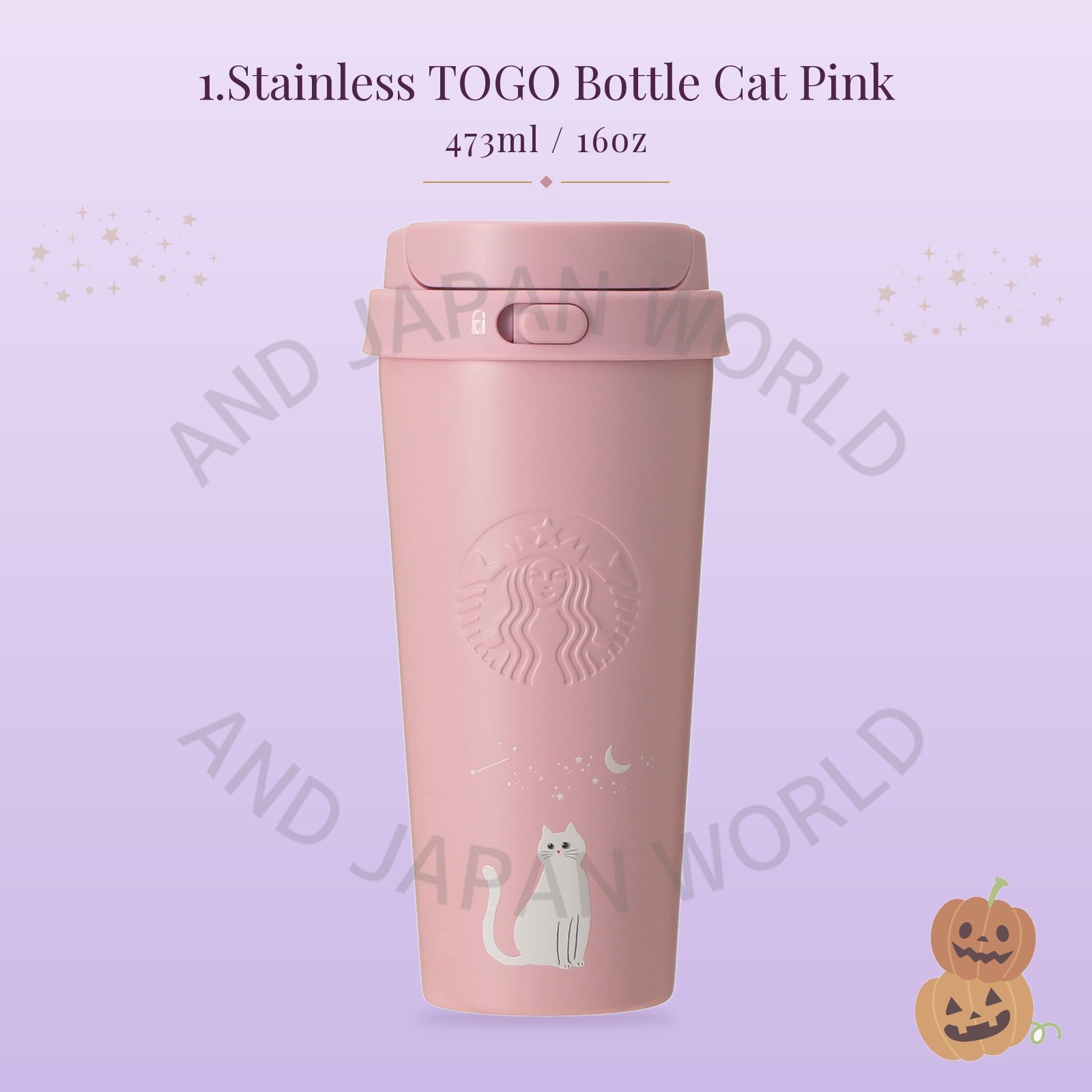 Starbucks Japan Halloween 2026 Moonlight Black Cat Tumbler Bottle Bearista NEW