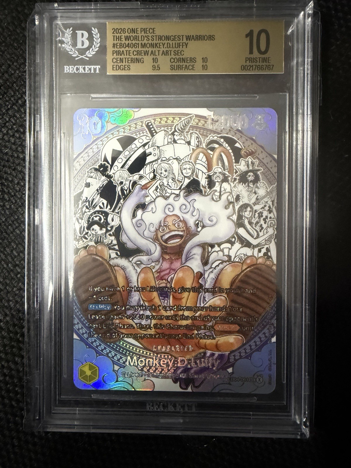 Monkey D Luffy EB04-061 BGS 10 Pirate Crew AltART  SEC One Piece  English