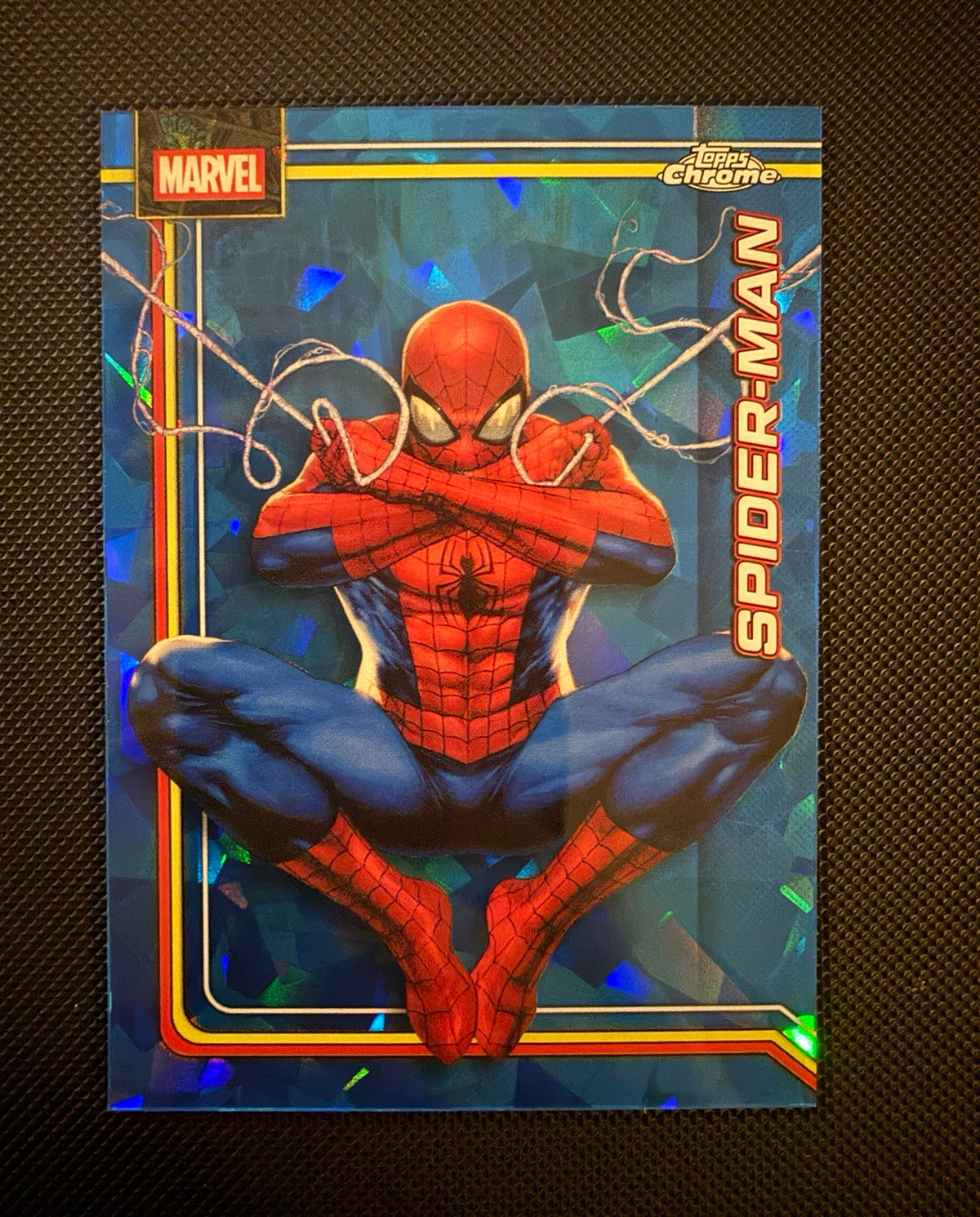 2026 Topps Chrome Marvel Spider-Man sapphire Base Set Trading Card #163