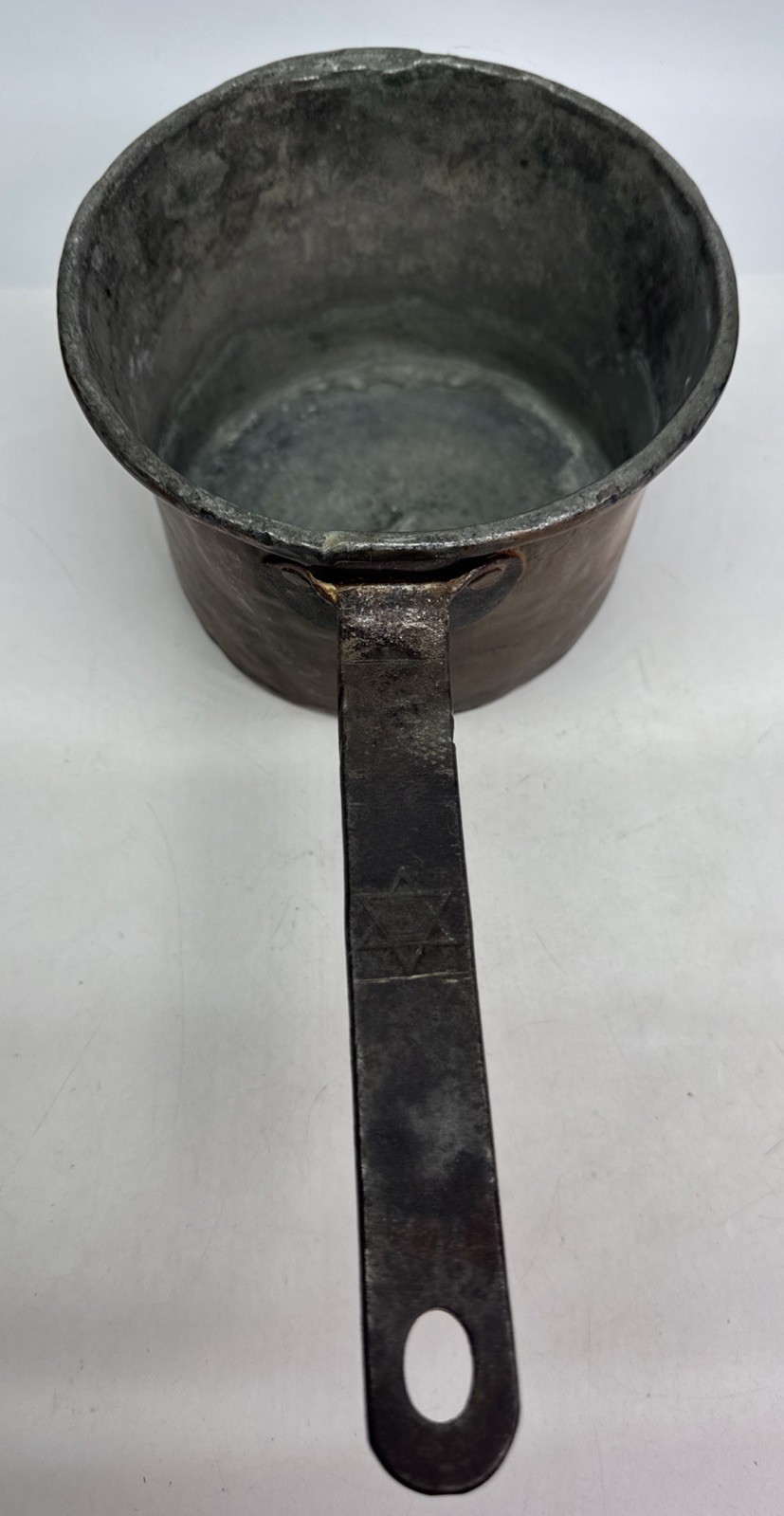 Antique Copper  “5” Pot ashkenazi Jew Star David