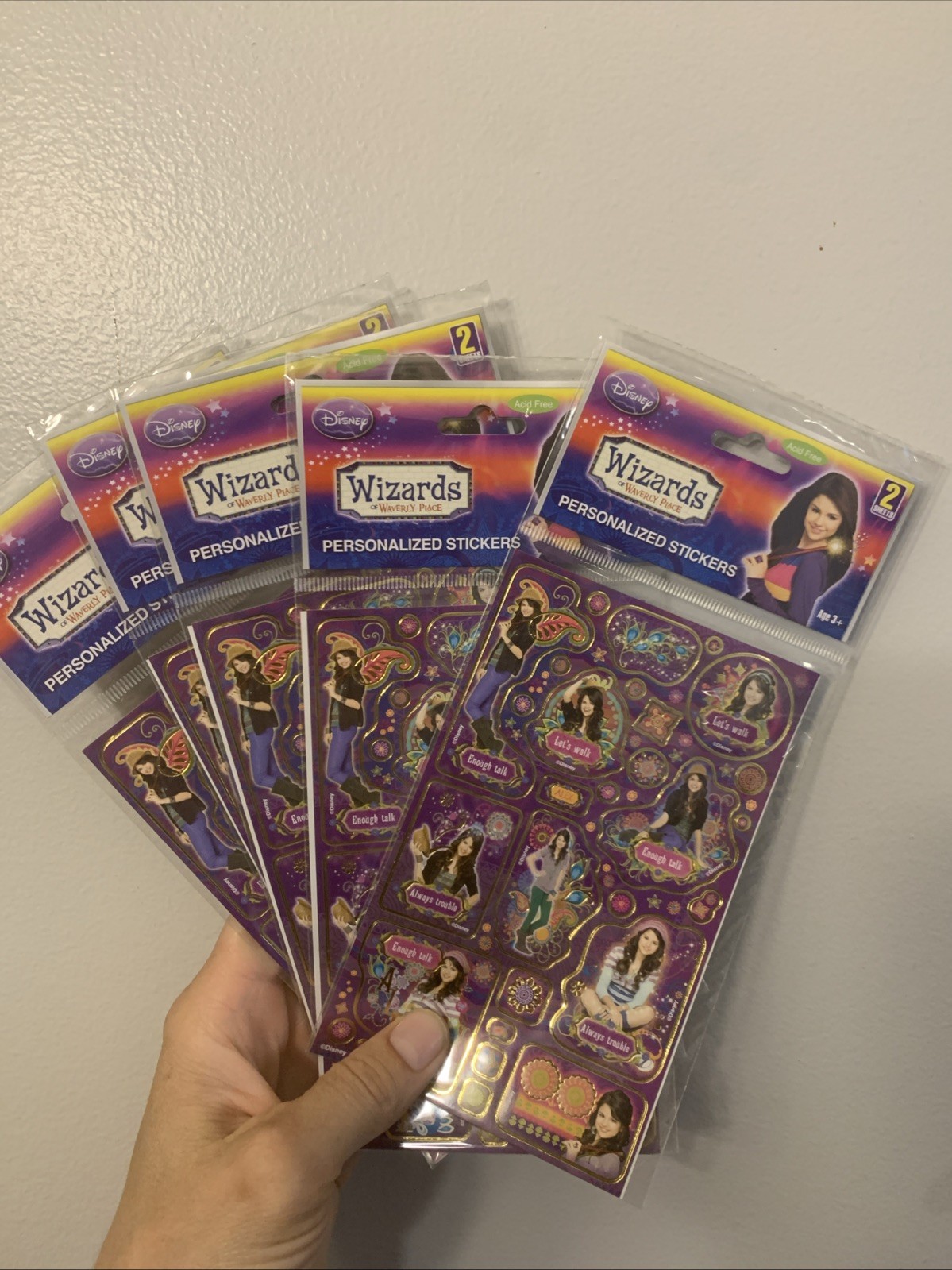 (3 Sets) Wizards of Waverly Place Selena Gomez Stickers 2 Sheets/Pack NEW
