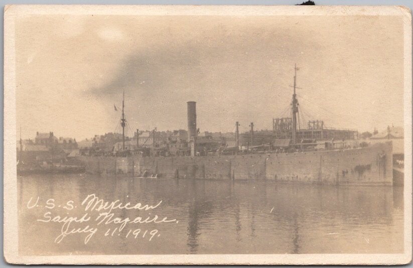 U.S.S. MEXICAN Navy Cargo Ship RPPC Photo Postcard \