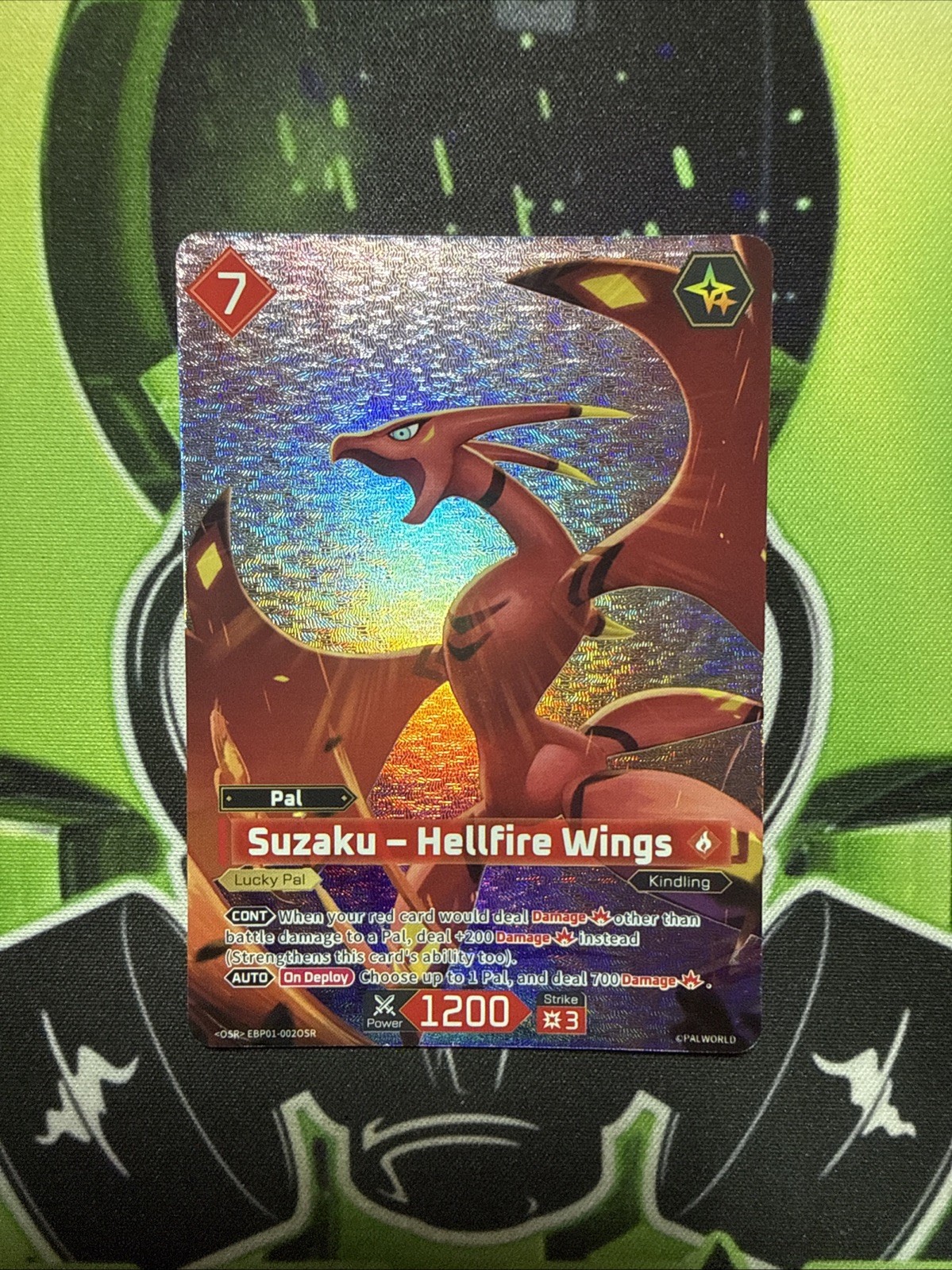 Suzaku - Hellfire Wings EBP01-002 OSR Dawn of Palpagos Palworld TCG Card English
