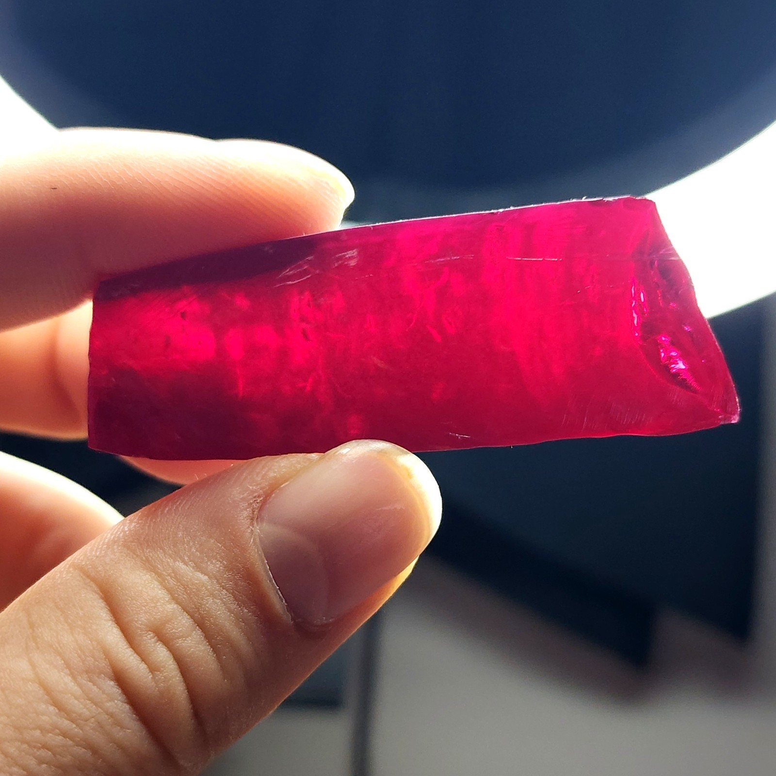 220ct Lab-Created Ruby Corundum Gemstone Rough Pigeon Blood Colour
