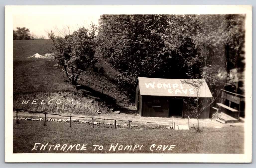 Entrance to WOMPI CAVE Watson, Iowa Real Photo Postcard Early 1900s