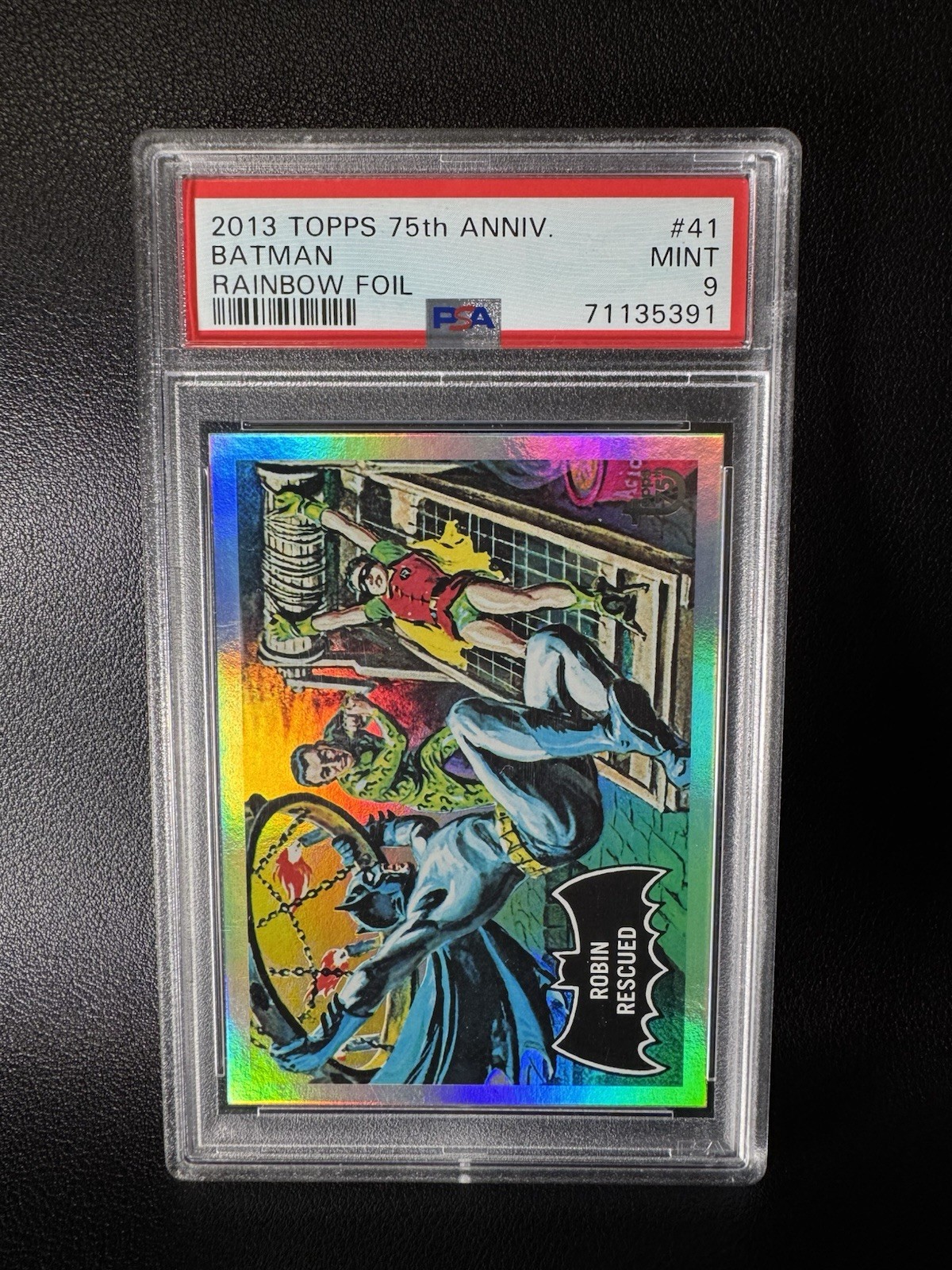 2013 Topps 1966 Batman no.41 75th Anniversary Rainbow Foil PSA 9