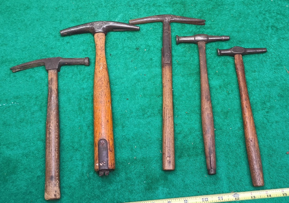 5pcs Antique Vintage Jeweler Cobbler Tack Hammer Tools Waterson\'s etc