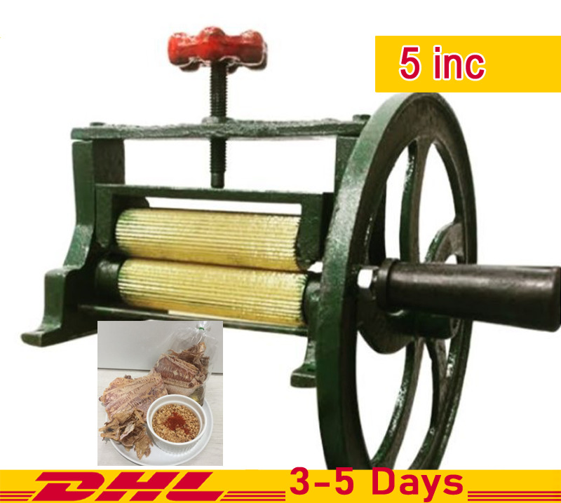 Dry Squid Vintage Orange Sugar Cane Mill Juicer Hand Press Cast Iron Brass Tool