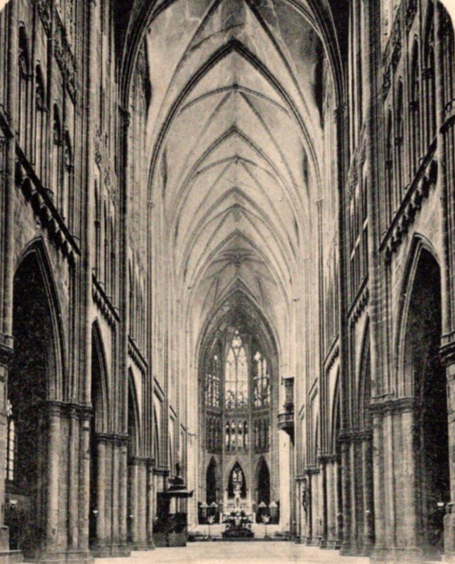 * Antique RPPC Interior Of Saint-Étienne De Metz Cathedral Metz France c1900