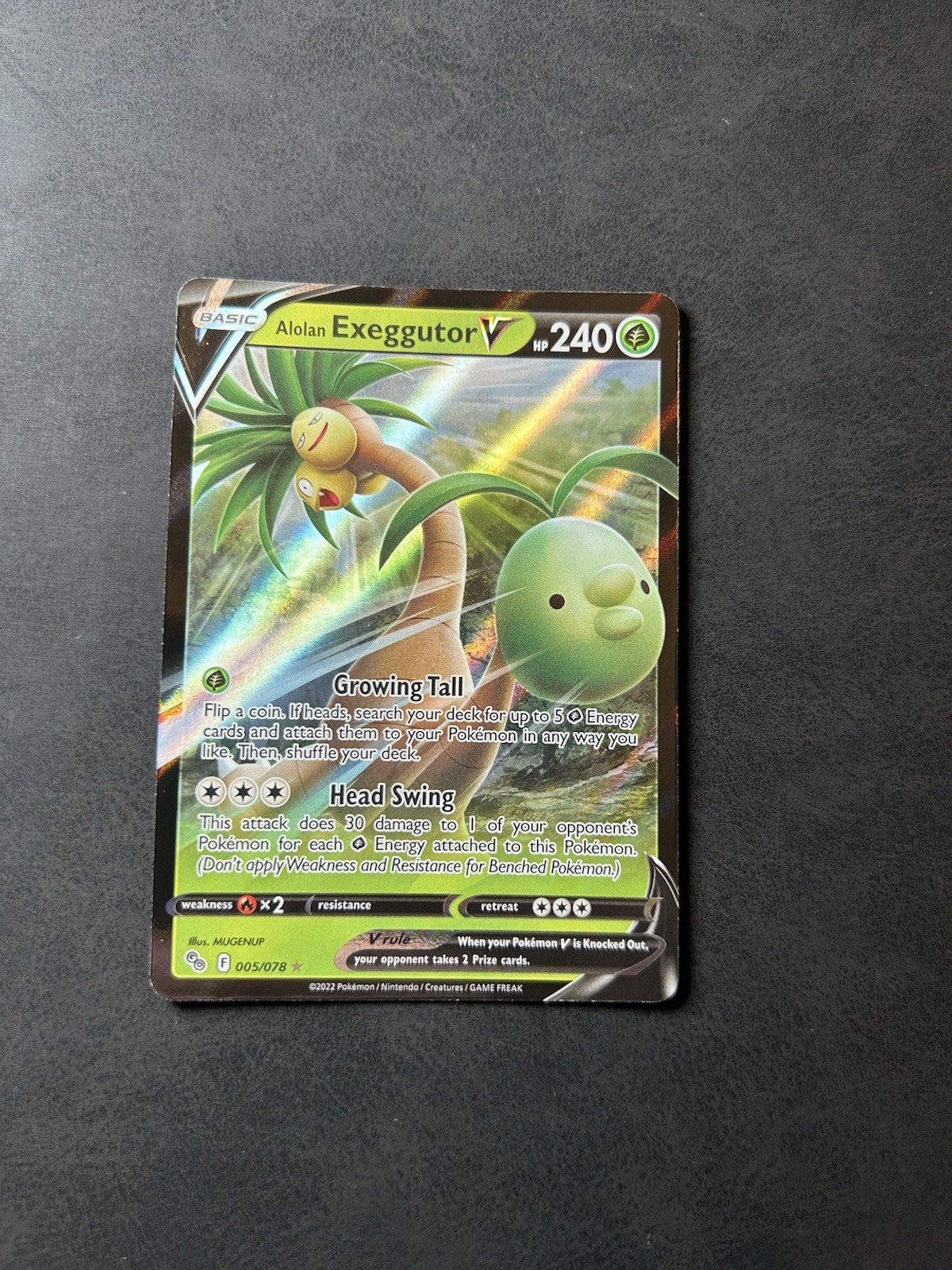 Alolan Exeggutor V 005/078 Holo Ultra Rare Pokemon GO Pokemon Near Mint