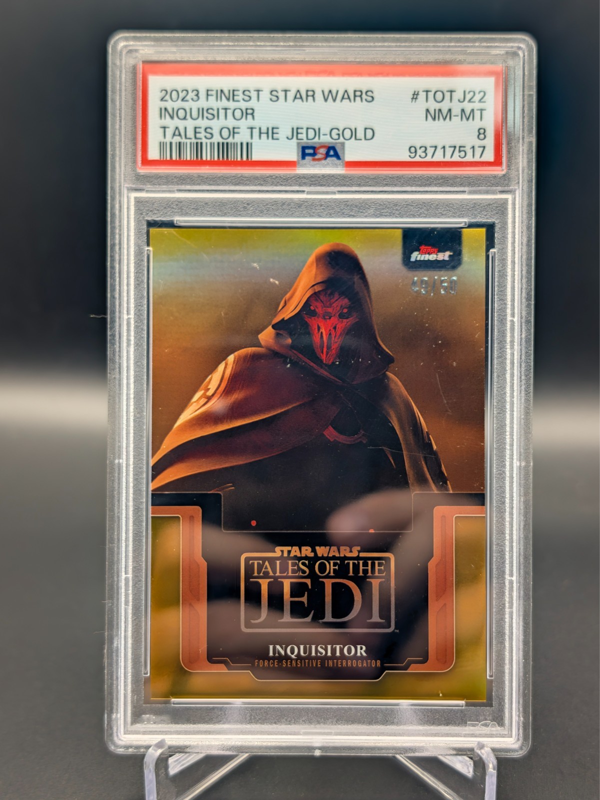 2023 Topps Finest Star Wars Tales Of The Jedi Inquisitor Gold /50 PSA 8