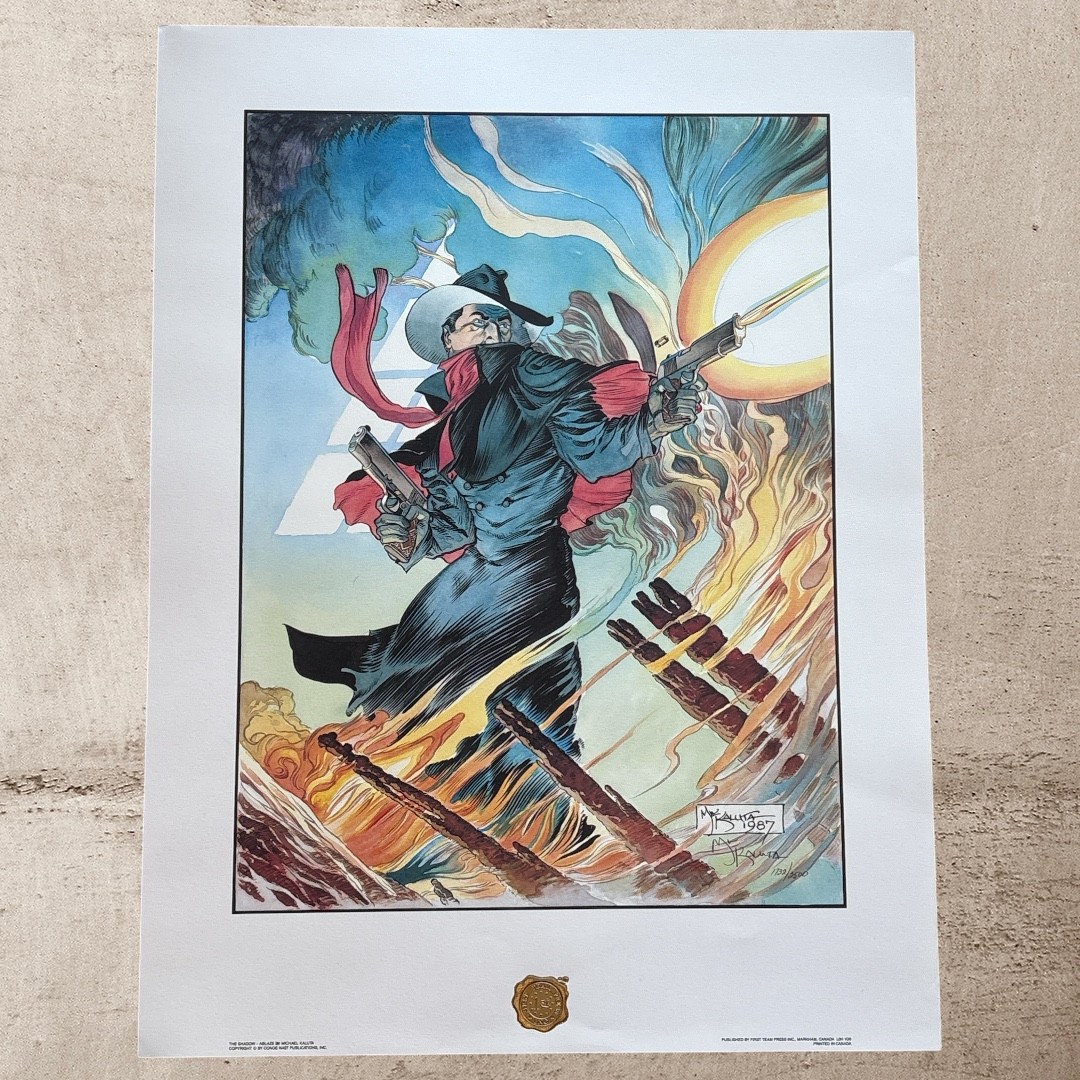 1987 'The Shadow - Ablaze' Signed Print by Michael Kaluta #1732/2500