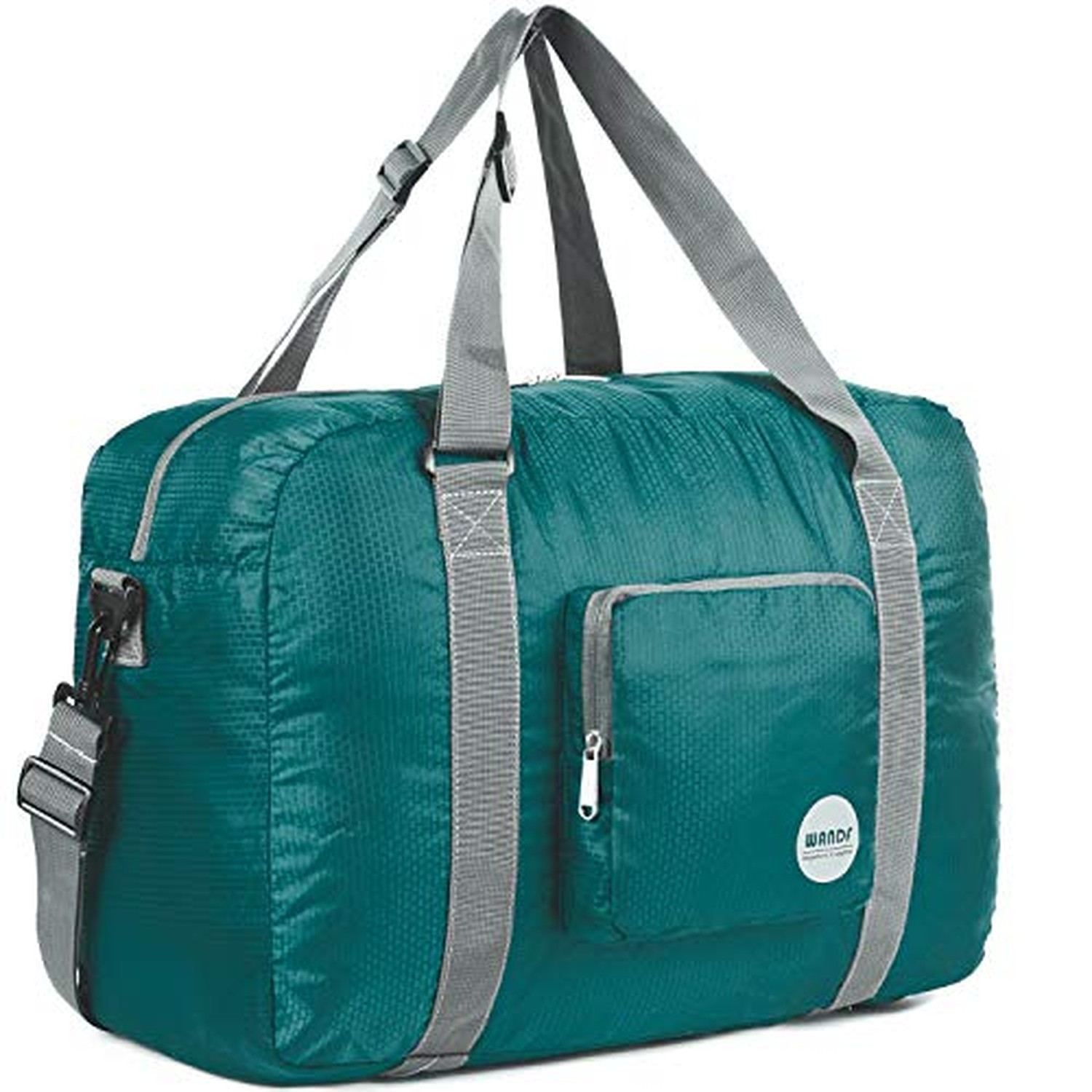 WANDF Foldable Personal Item Travel Bag, Carry on Duffle Bag Dark Green 40L