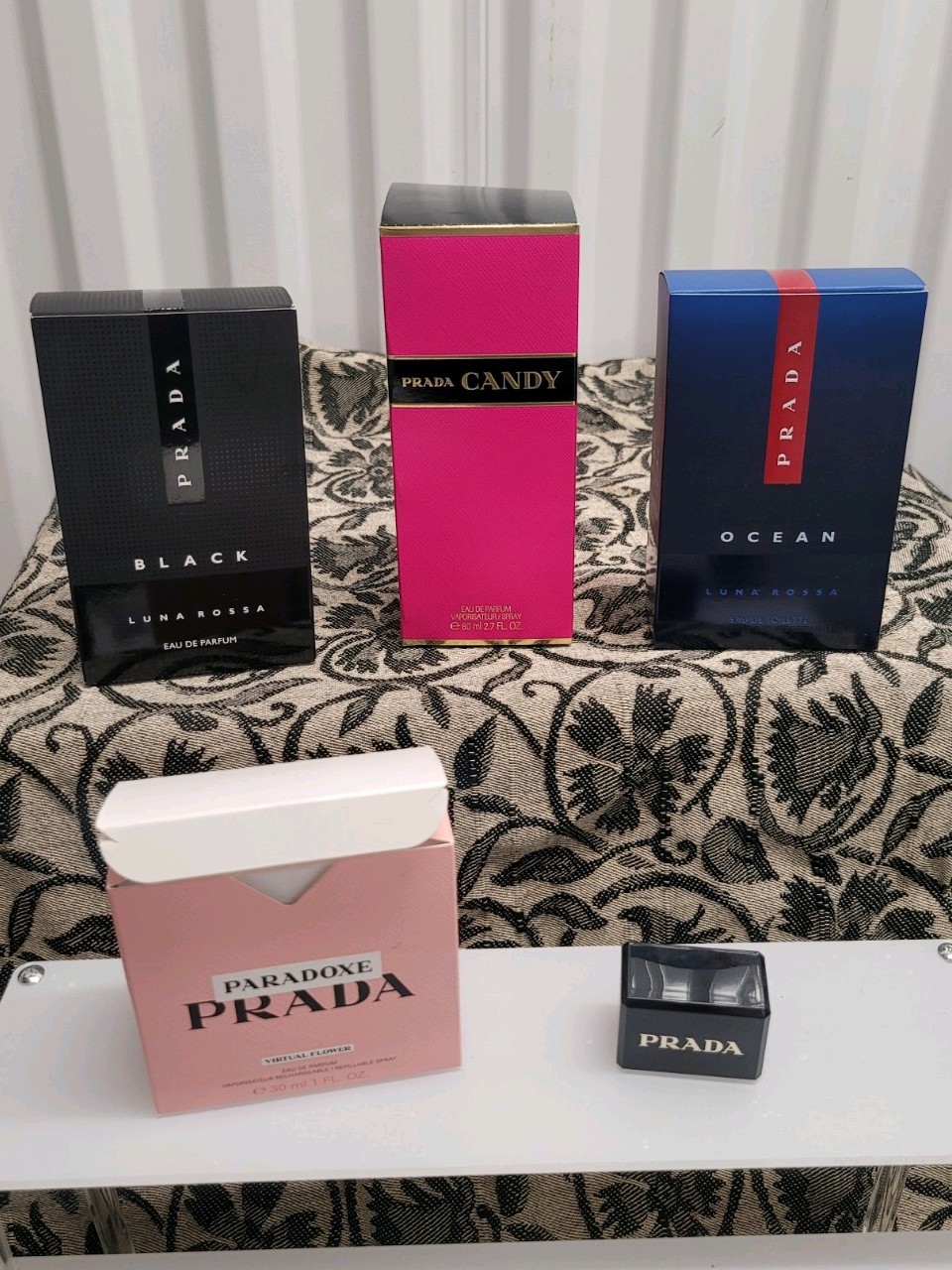 4 EMPTY Prada ocean black candy paradoxe Cologne Eau de Toilette Fragrance Box