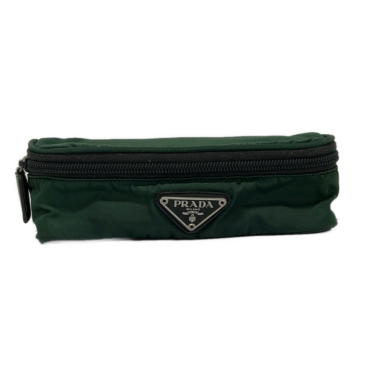 PRADA Dark Green Nylon Accessory Case