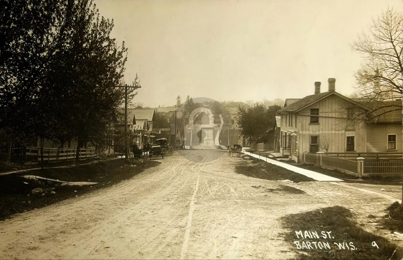 Barton WI Wisconsin Main Street View RPPC Photo Postcard COPY