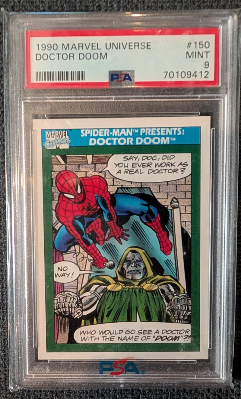 1990 Impel Marvel Universe #150 Doctor Doom Spider-Man - PSA 9 MINT Graded