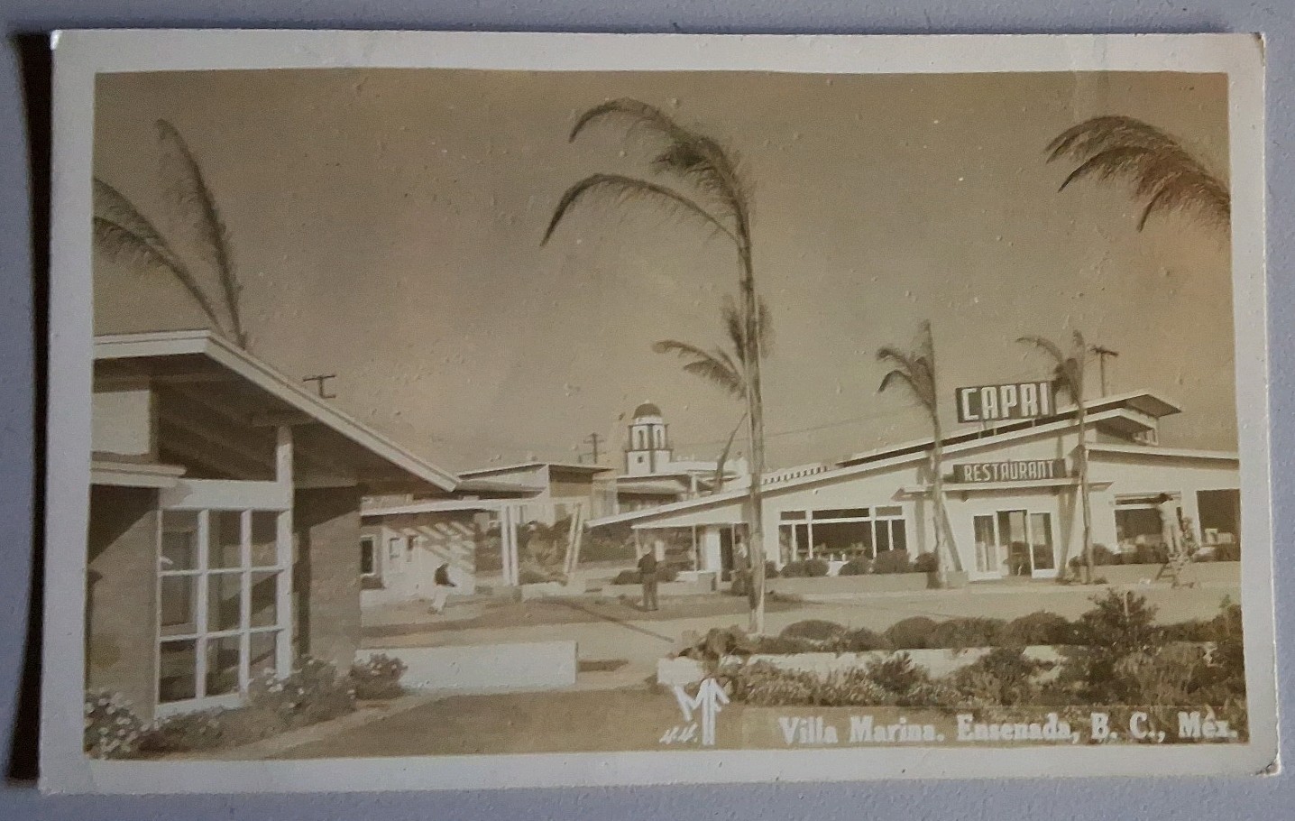 Vintage Old 1940s Ensenada, B.C. MEXICO Real Photo RPPC Postcard Panorama View