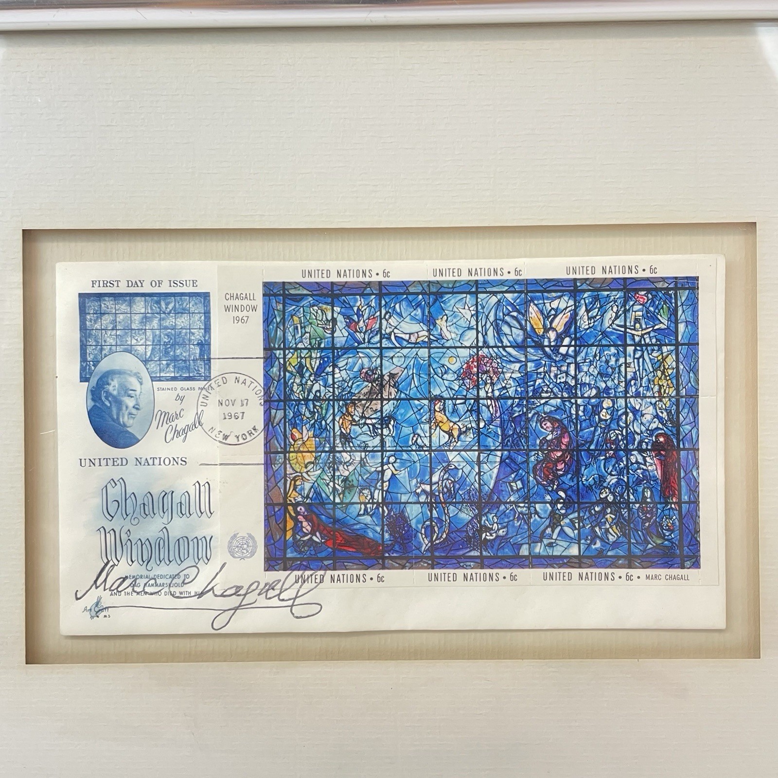 Marc Chagall Signed 1967 United Nations FDC at U.N. Headquarters New York City