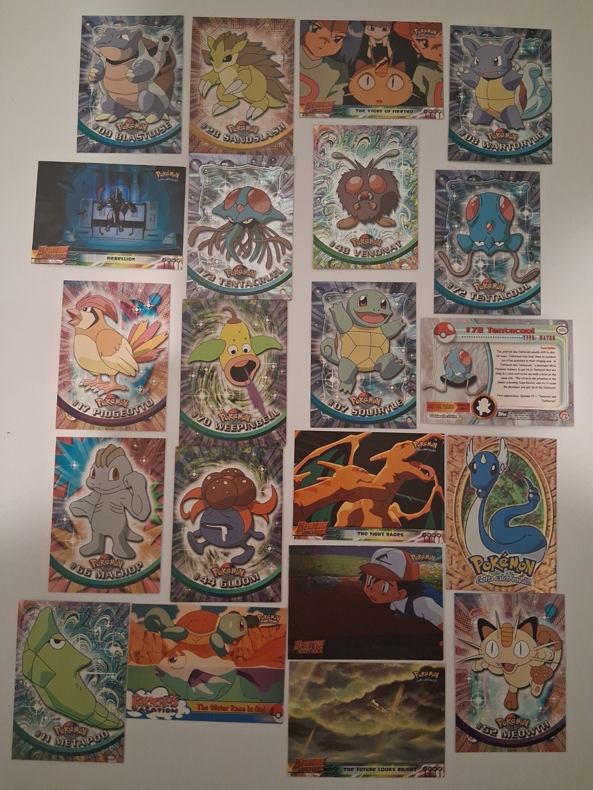 Vintage 1999 Topps Pokemon Card Lot 19pc - Blastoise Squirtle Holofoil...