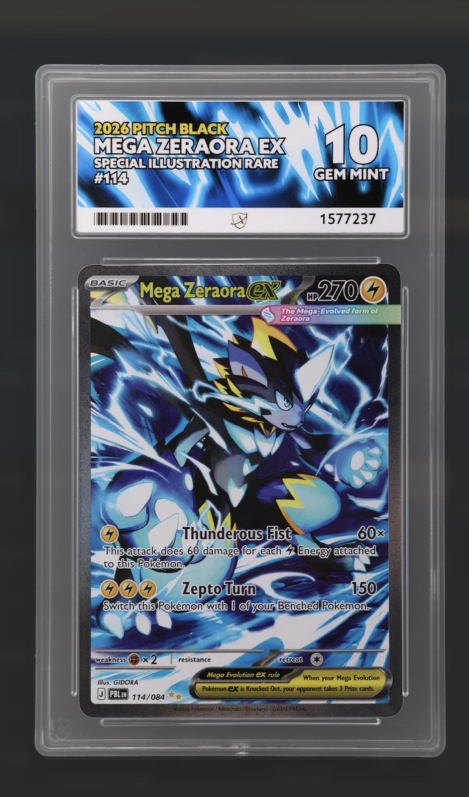 Pokémon TCG Mega Zeraora EX 114/084 2026 Pitch Black English Foil SIR ACE 10