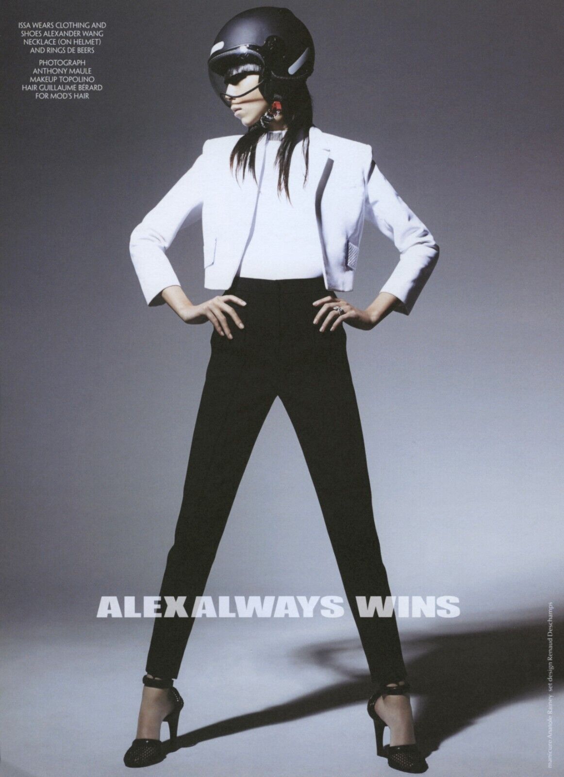 ALEXANDER WANG -  Long Legs & Heels Helmet Fashion Photography - 1 Page PRINT AD
