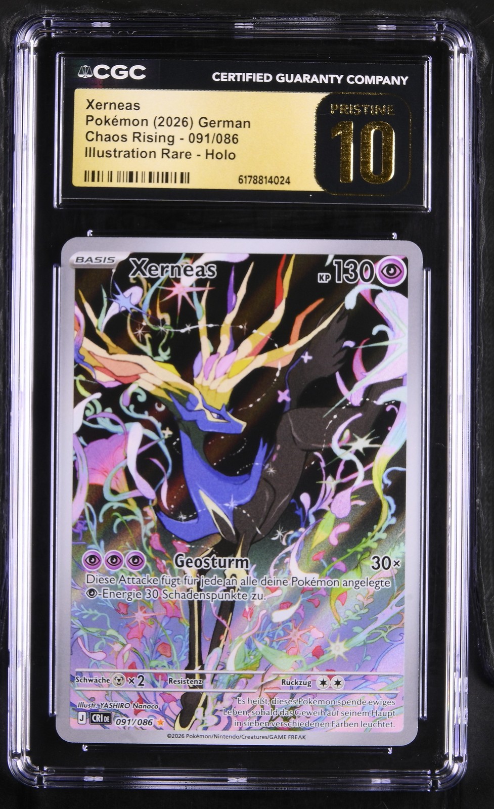 Pokemon Xerneas CGC Pristine 10 Chaos Rising DE