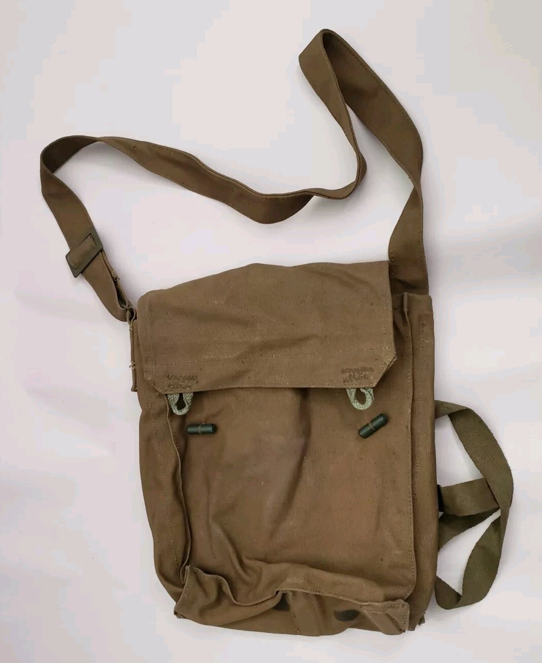 Vintage Czech Military Bread Bag Satchel Shoulder Bag Army Purse 1960s Dates