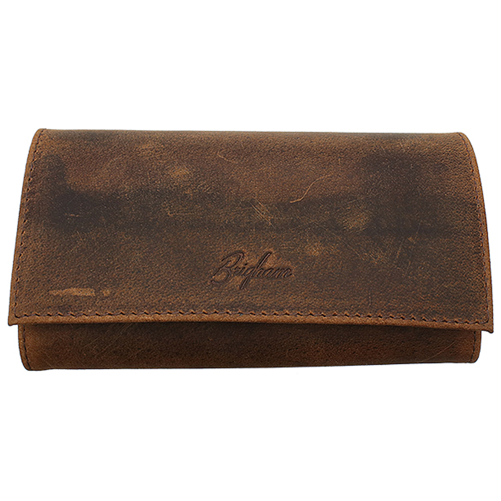 Brigham Genuine Leather Tobacco Pouch 2 oz Capacity - Vintage Brown