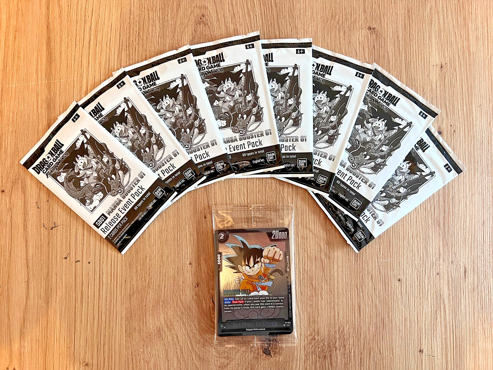 8x Dragon Ball SB01 Manga Booster 01 Release Event Pack + 8x FP-049 PRTCP 