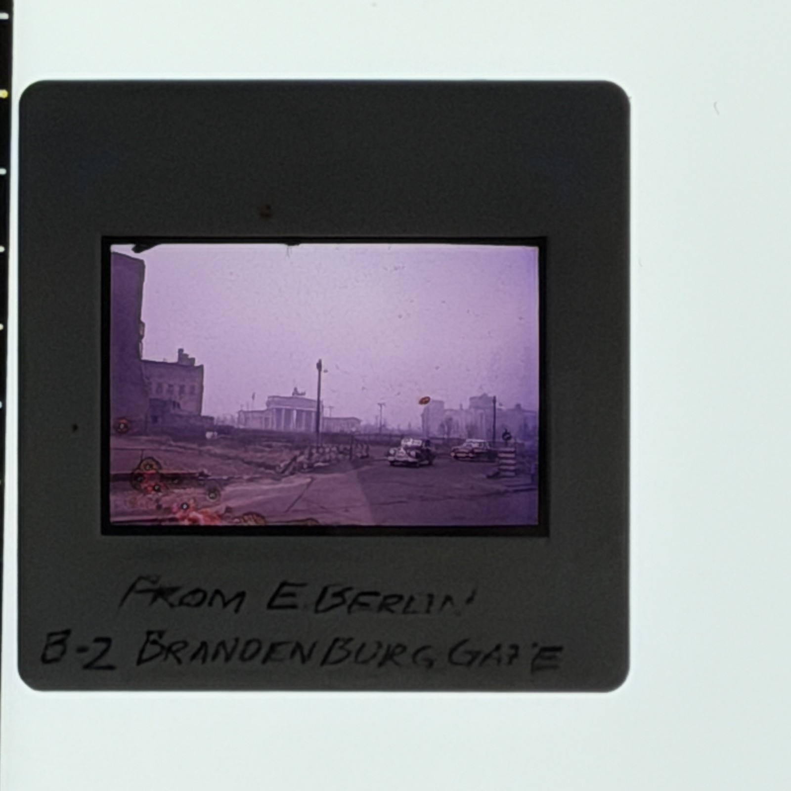 East Berlin Brandenburg Gate View Cold War Street Ruins 1960s 35mm Film Slide
