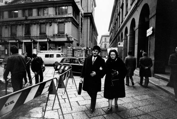 Spanish soprano Montserrat Caballe walking with her husband Spanis- Old Photo