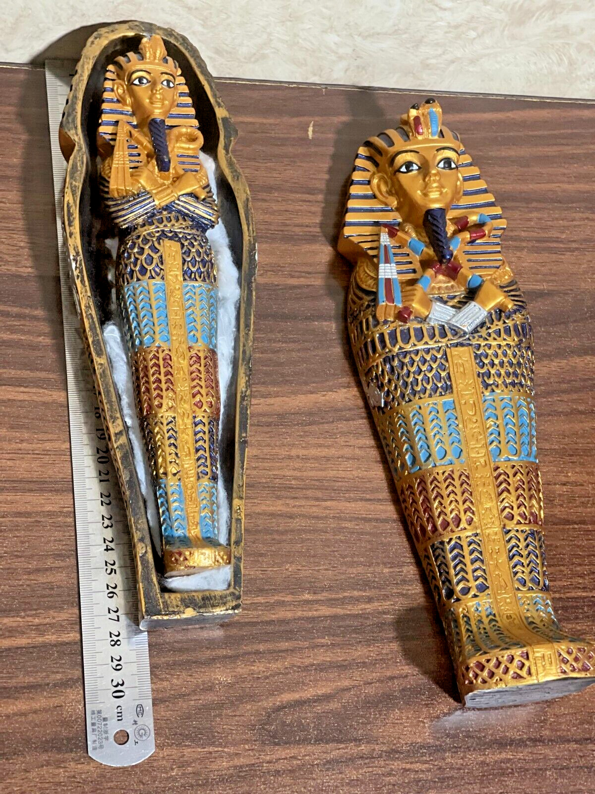 Antique Ancient Egyptian King Tut Mummified Tomb Coffin Mummified Ushabti 11 in