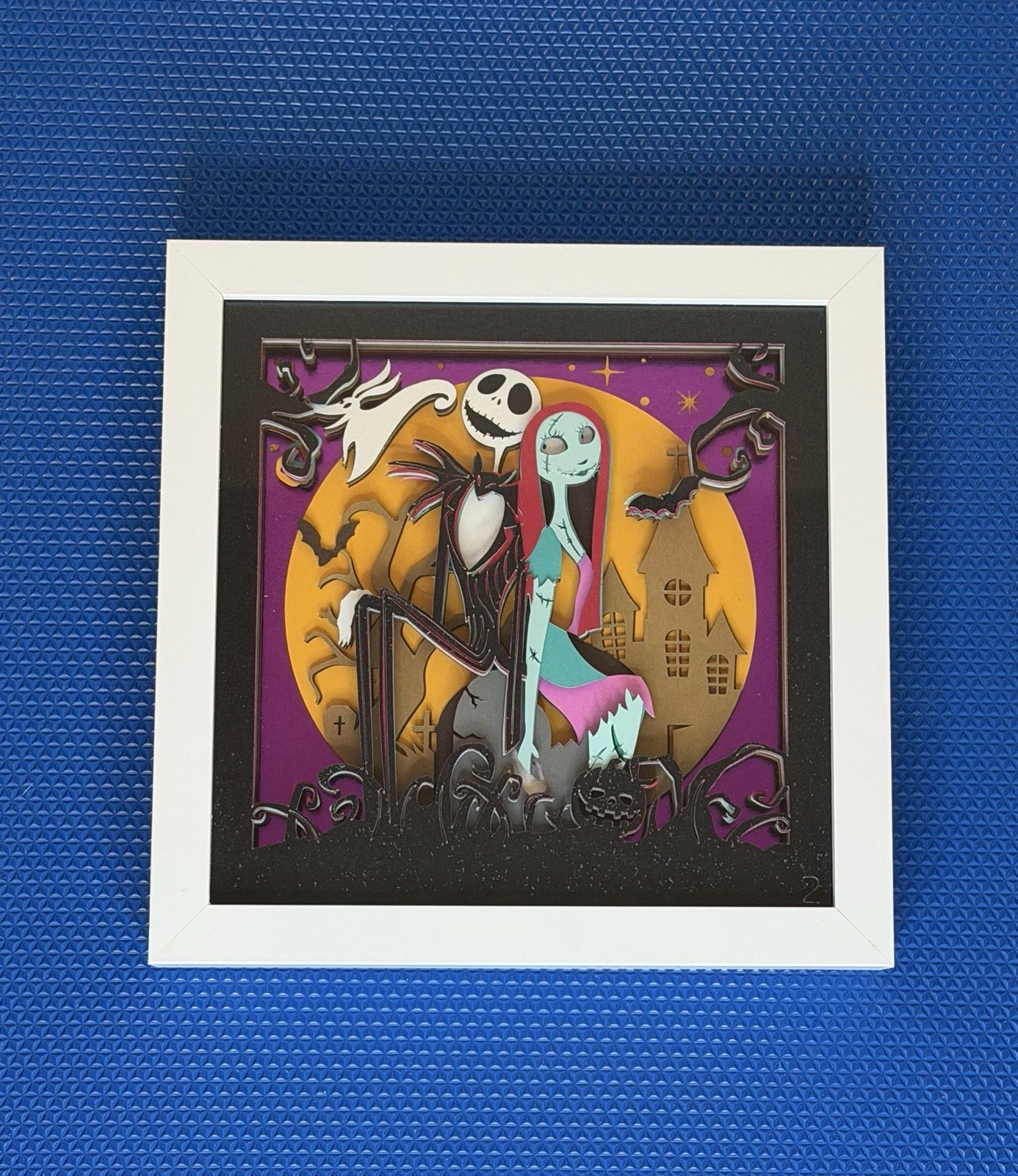 Jack Skellington and Sally 3D Shadow Box Wall Art Handmade Halloween Decor