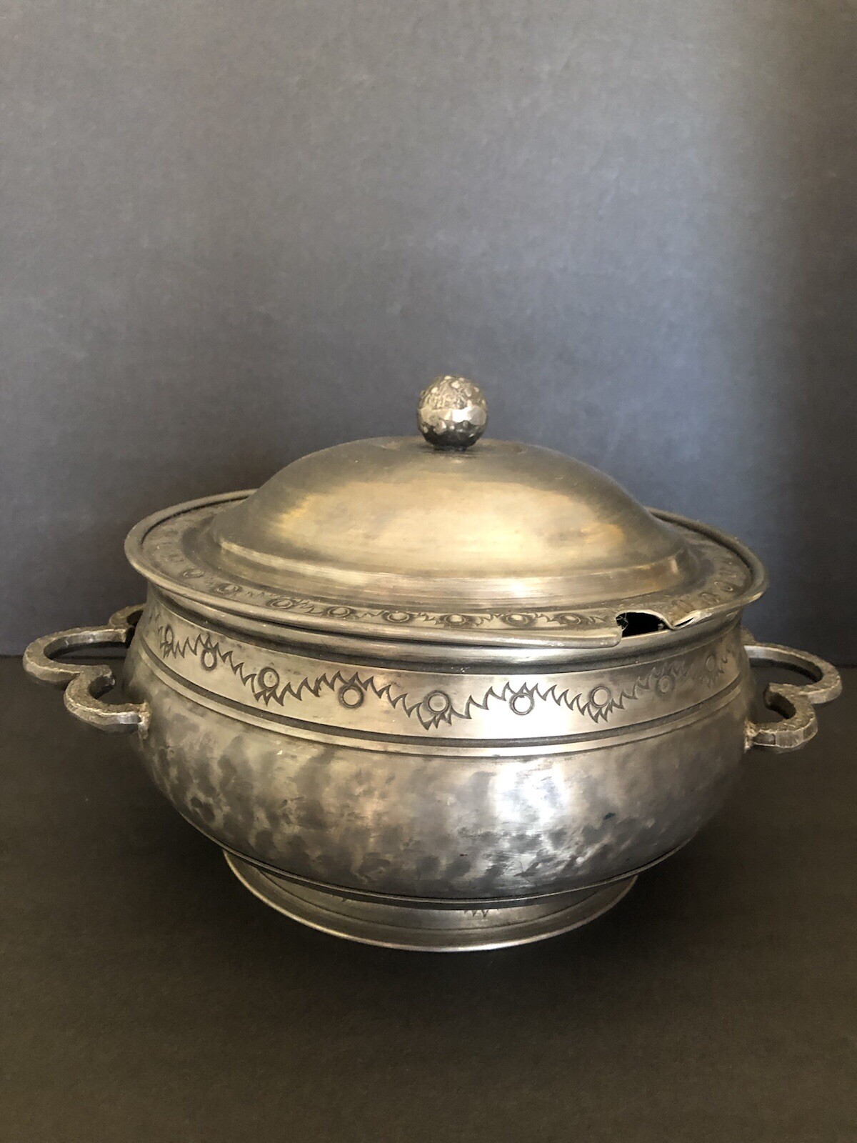 Vtg Pewter Lidded Soup Tureen by Drangsgaard Norway