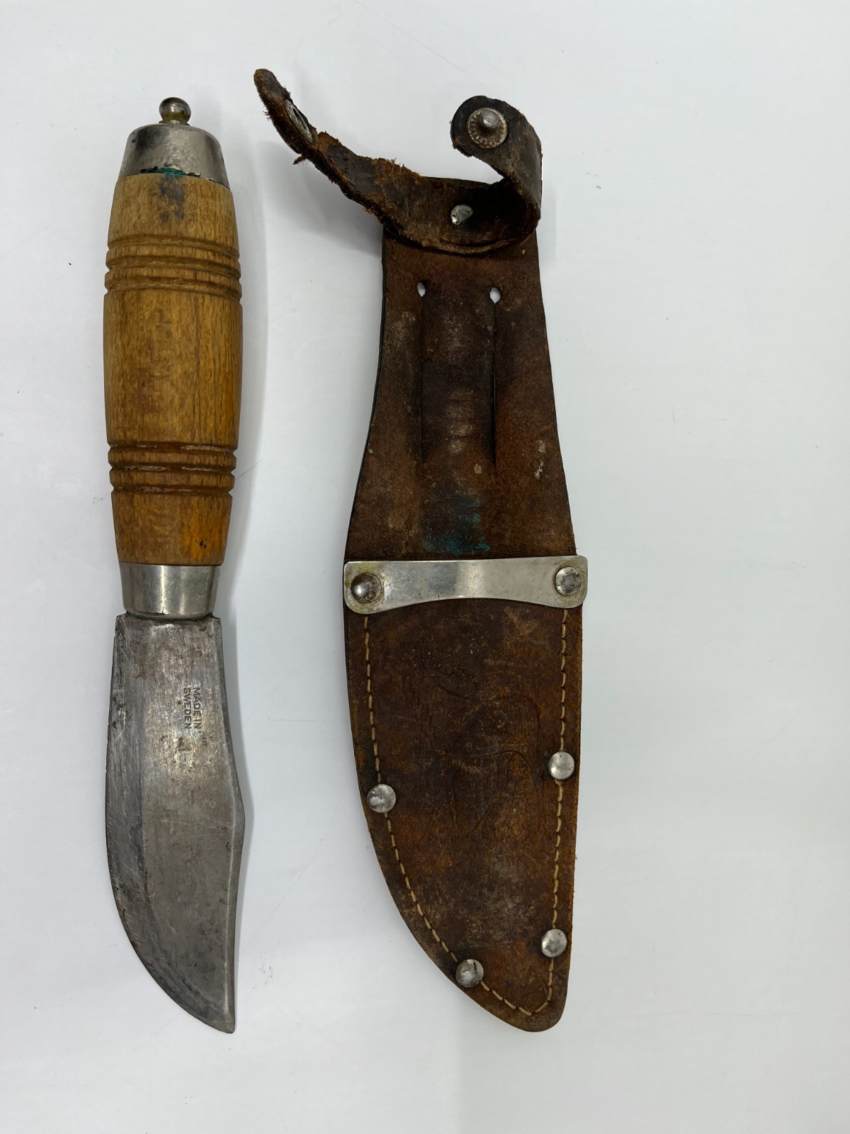 Vintage Carl Andersson MORA Sweden Fixed Blade Hunting Knife Leather Sheath