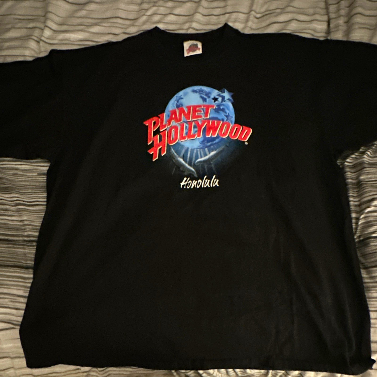 Planet Hollywood Honolulu Black Graphic T-Shirt Vintage 1991
