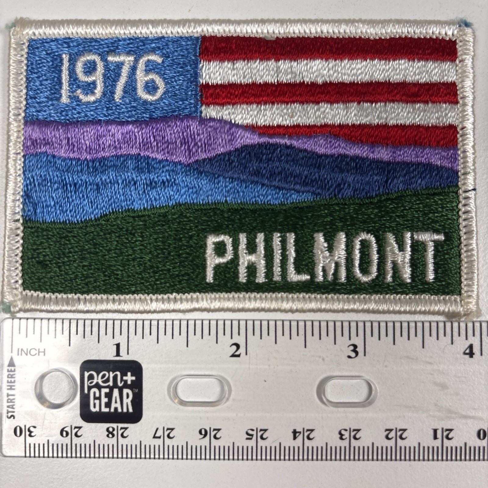 Vintage 1976 PHILMONT SCOUT RANCH Boy Scout US Bicentennial Flag BSA NM Camp