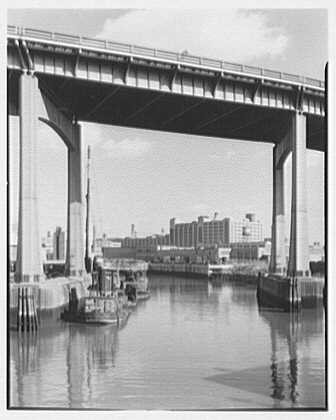 Photo:New York City Newtown Creek Bridge View 1900s Industrial Waterfront