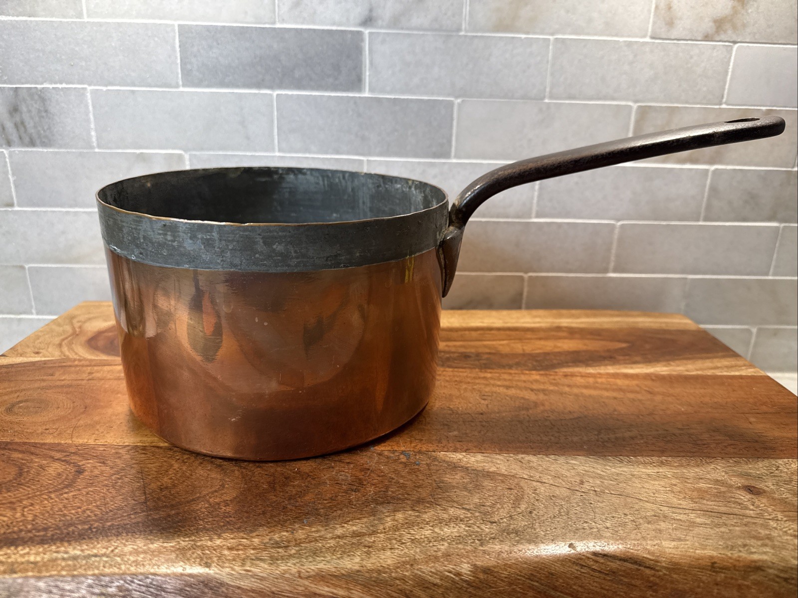 Benham & Froud English Copper Cookware Large Pan with Stamp 7.5” 3 Quarts