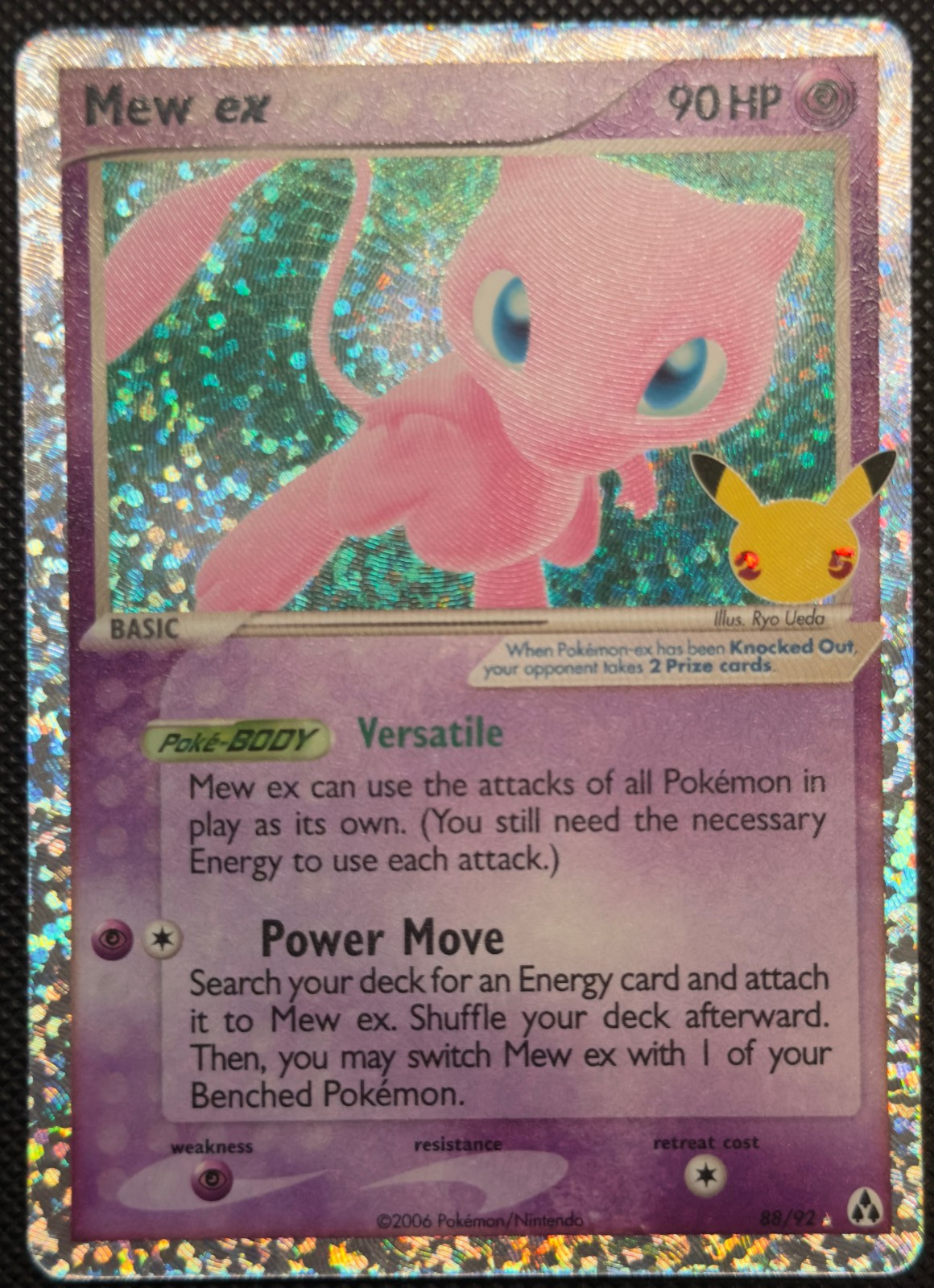Pokémon TCG Mew EX 88/92 Holo Rare Celebrations 25th Anniversary NM