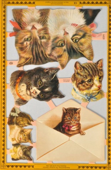 Mamelok English Embossed Scrap Die Cut - Creative Kittens & Cats A125