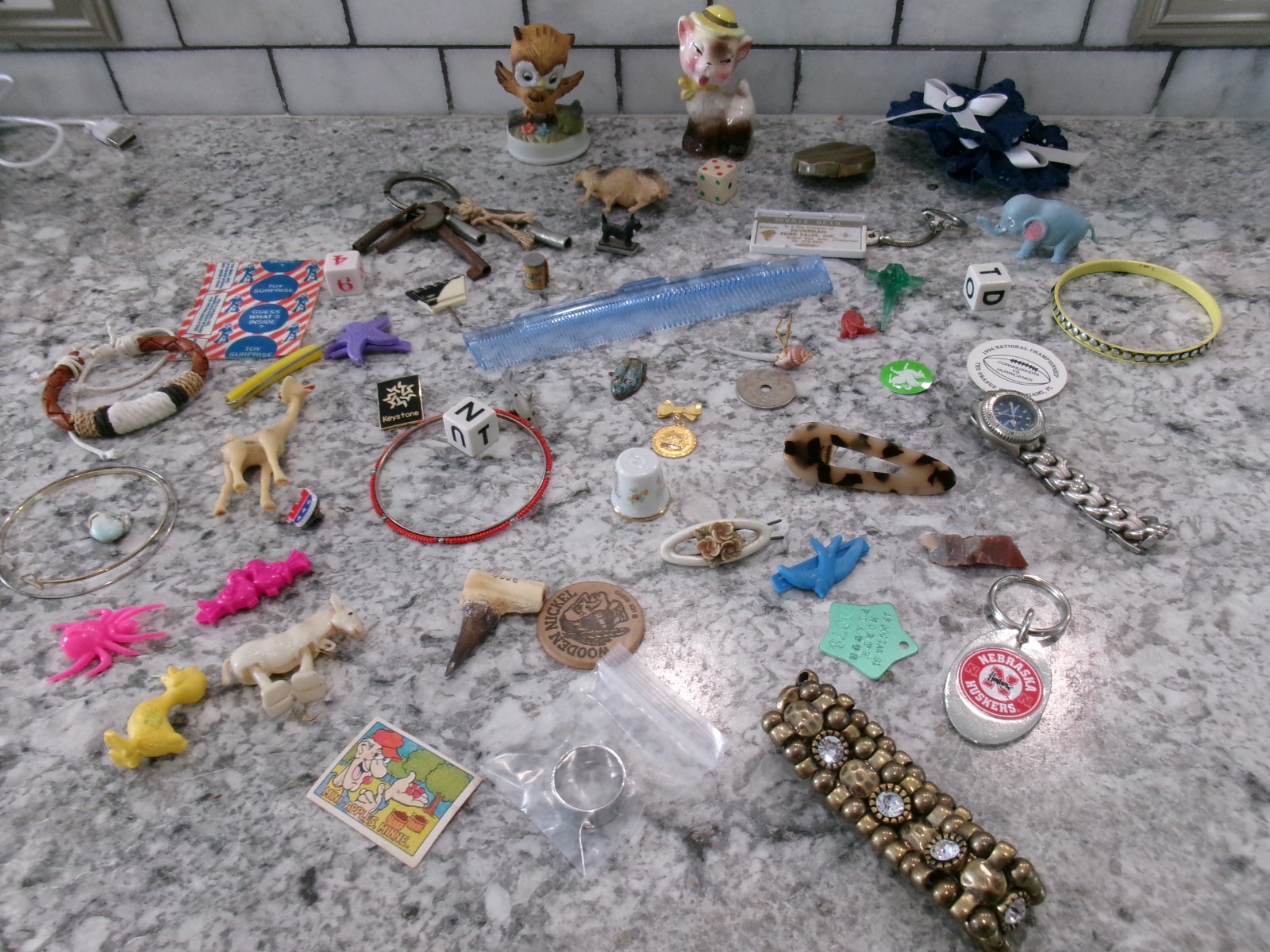 Vintage Junk Drawer/Trinket Lot, 50 Piece Lot, 1.6lbs - #5