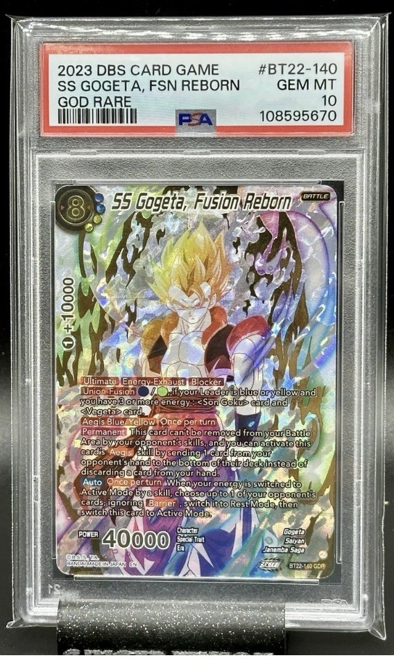 2023 DBS SS GOGETA, FUSION REBORN GOD RARE #BT22-140  PSA 10