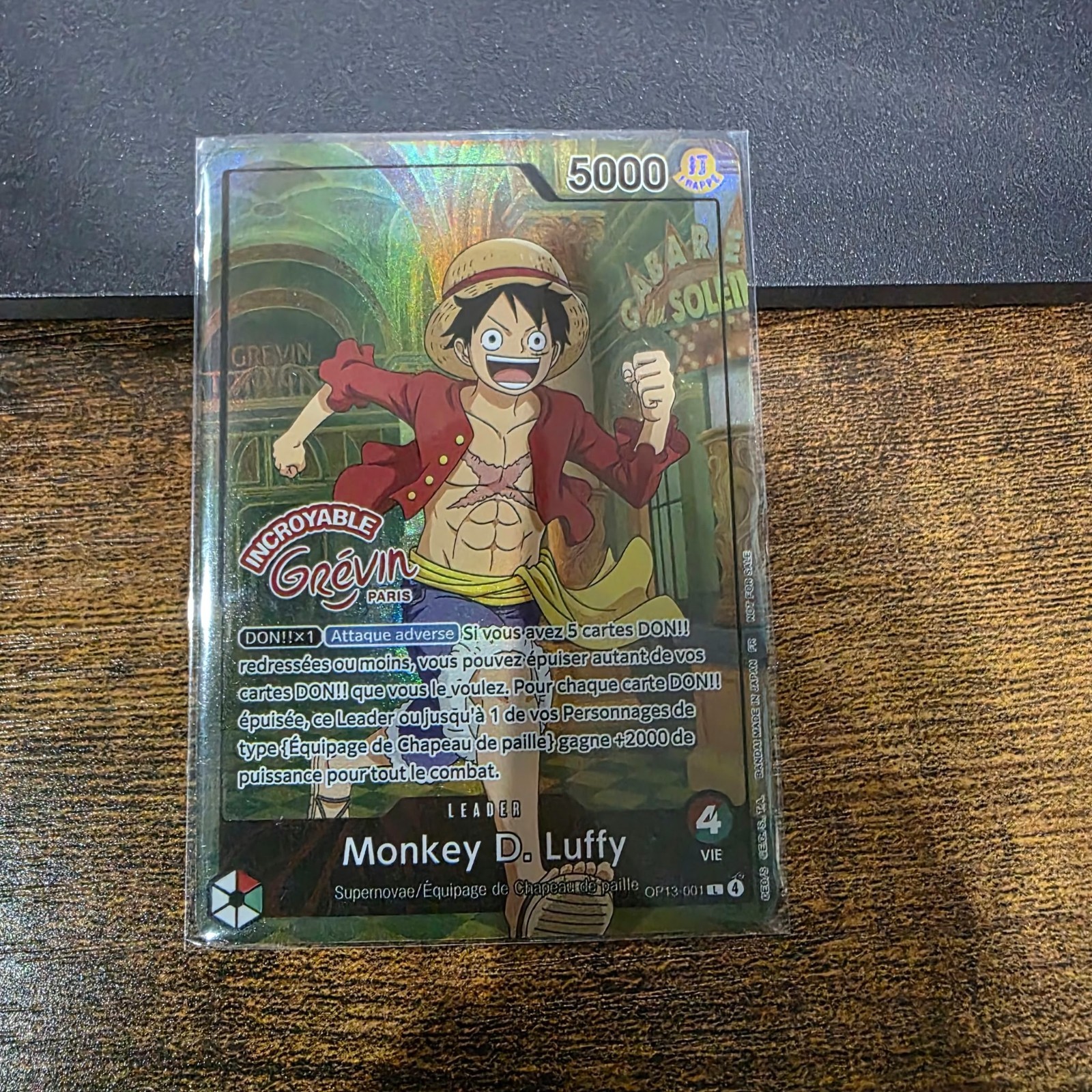 One Piece Card Game Monkey D Luffy OP13-001 Leader Grévin Paris Promo FR