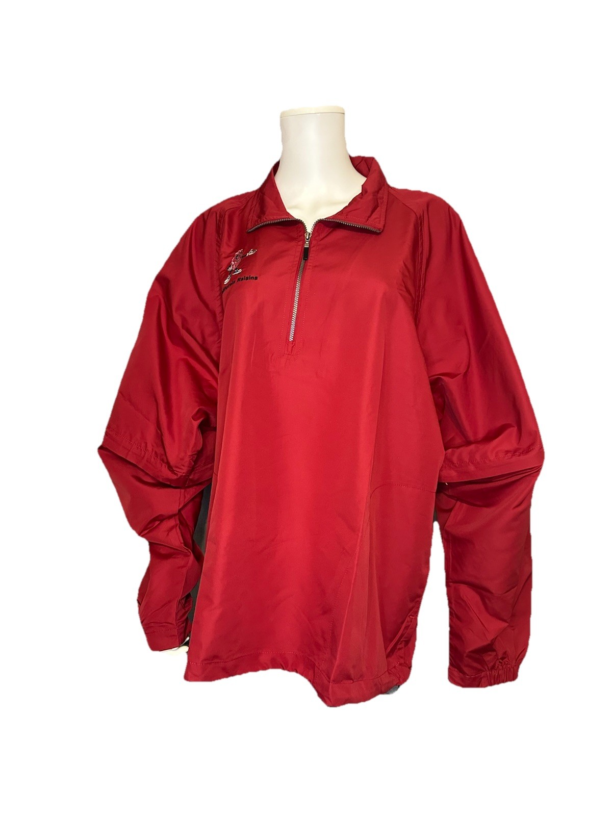 NWT VTG California Raisin XL red Jacket Windbreaker 3/4 Zipper Detach Sleeves NWT VTG California Raisin XL red Jacket Windbreaker 3/4 Zipper Detach Sleeves
